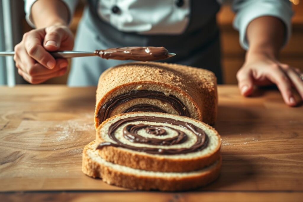 Preparación de rollo de chocolate