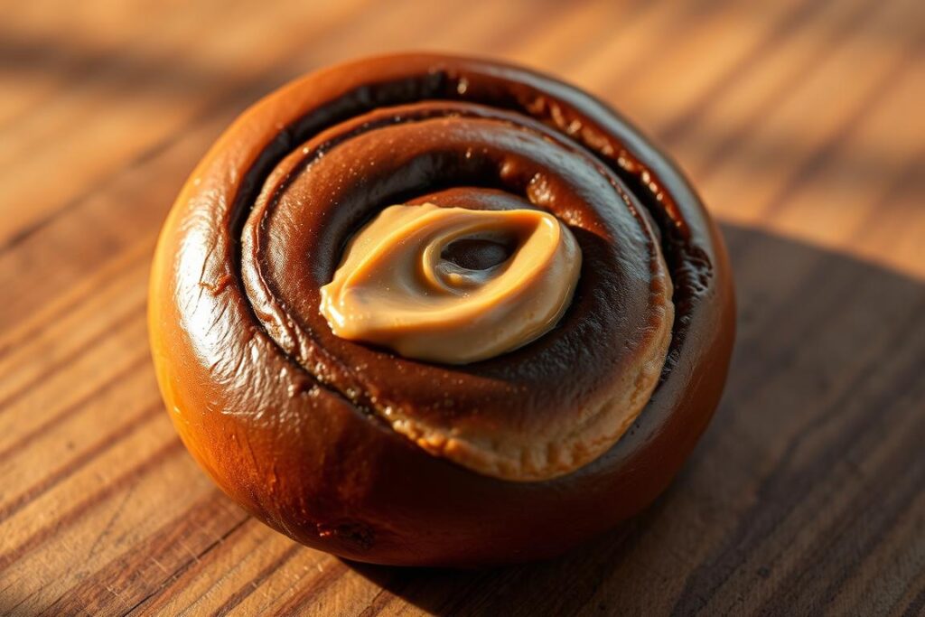 Rollo dulce de chocolate y mantequilla de maní
